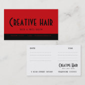 美容院のアポイントメントカード 予約カード (正面/裏面)