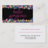 美容院のアポイントメント|のこんにちは豪華なグリッター 予約カード (正面/裏面)