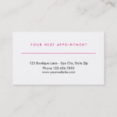 美容院のアポイントメント|のこんにちは豪華なグリッター 予約カード (裏面)