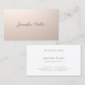 美容院のエステティシャンの手書きの原稿の上品 名刺 (正面/裏面)