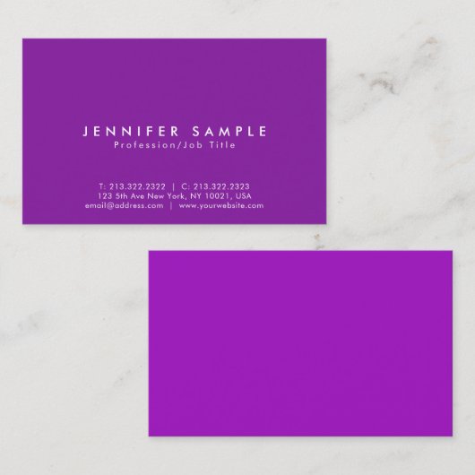美容院のエレガントなすみれ色のモダンで創造的な贅沢 名刺 (正面/裏面)