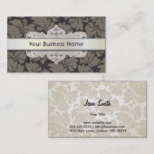 美容院のエレガントな花のダマスク織 名刺 (正面/裏面)