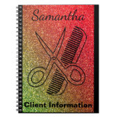 美容院のスタイリストのカラーリストのサロンの顧客情報 ノートブック (正面)