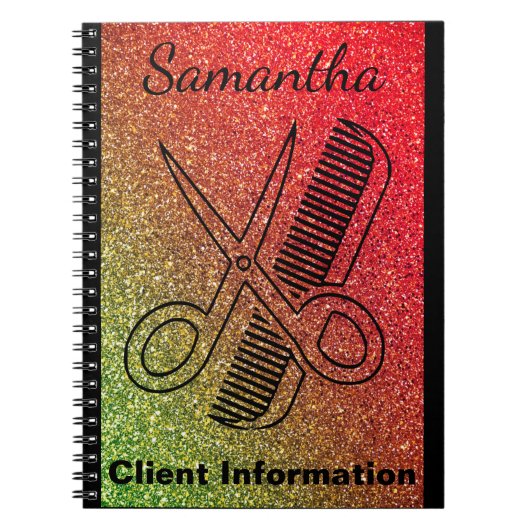 美容院のスタイリストのカラーリストのサロンの顧客情報 ノートブック (正面)