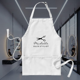 美容院のスタイリストまたは理容店用の白いエプロン スタンダードエプロン