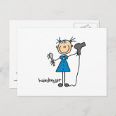 美容院のステッキ姿 ポストカード (正面/裏面)