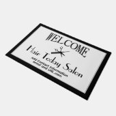 美容院のビジネス名連絡情報へようこそ ドアマット (アングル)