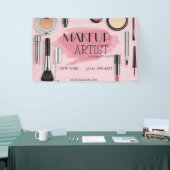 美容院のヘアカット、はさみ、メイクアップアーティスト、モダン 横断幕 (トレードショー)