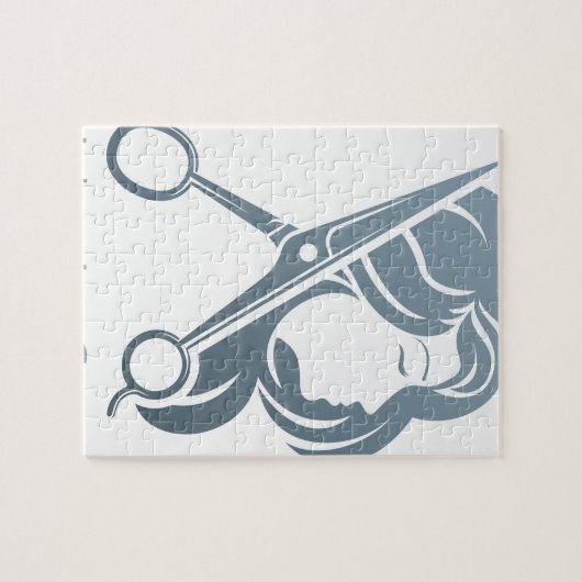 美容院のヘアーサロンは女性の概念を切ります ジグソーパズル (横)