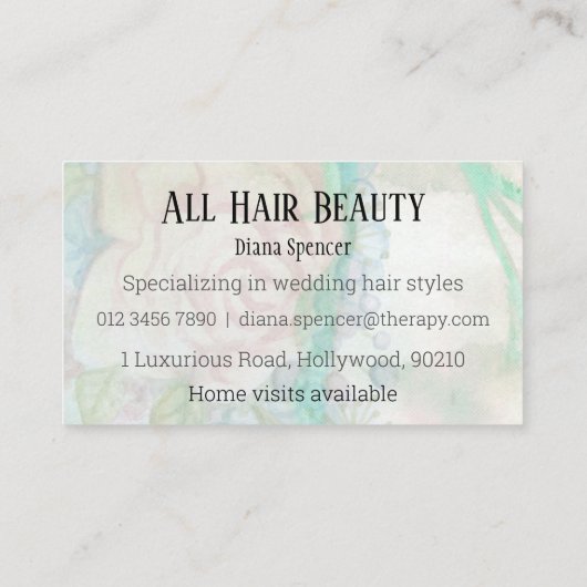 美容院のヘアーサロン 名刺 (裏面)