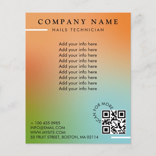 美容院のホログラフィックグラデーション チラシ (正面)