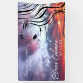 美容院のメイクアップアーティスト、ヘアスタイリスト、エステティシャン 横断幕 (縦)