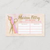 美容院のモダンな美容師のアポイントメントカード 名刺 (裏面)