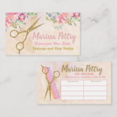 美容院のモダンな美容師のアポイントメントカード 名刺 (正面/裏面)