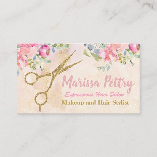 美容院のモダンな美容師のアポイントメントカード 名刺 (正面)