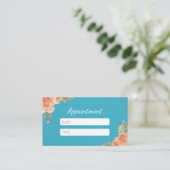 美容院のヴィンテージの花柄のアポイントメント 予約カード (スタンド正面)