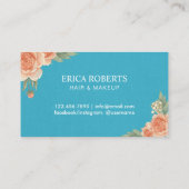 美容院のヴィンテージの花柄のアポイントメント 予約カード (裏面)