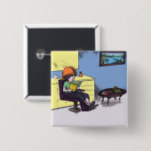 美容院の乾燥毛 缶バッジ (正面&裏面)