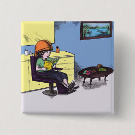 美容院の乾燥毛 缶バッジ