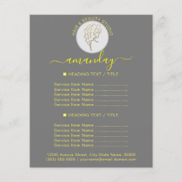 美容院の再オープン ロゴ QRコード 価格リスト チラシ