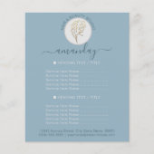 美容院の再オープン  ロゴ QRコード 料金表 チラシ (正面)