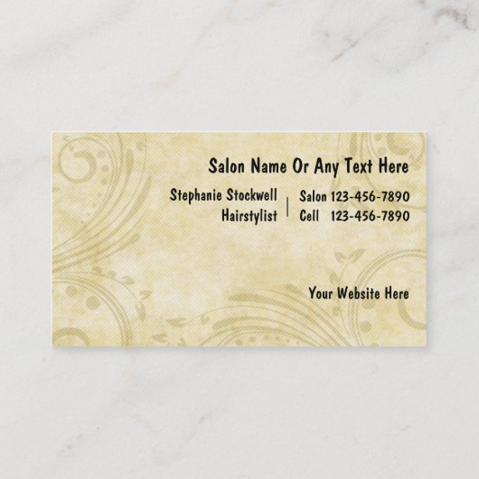 美容院の名刺 名刺 (裏面)