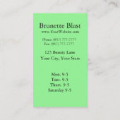 美容院の名刺 名刺 (裏面)