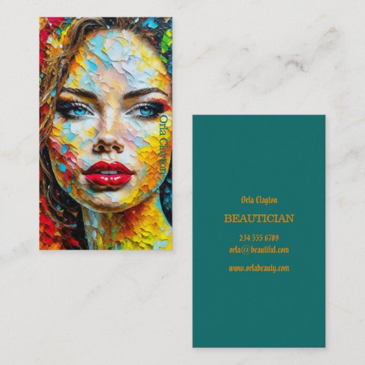 美容院の名刺。画像素晴らし。 名刺 (正面/裏面)