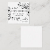 美容院の名刺、花の名刺 スクエア名刺 (正面/裏面)