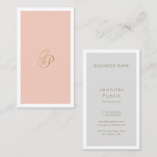 美容院の所有者のエレガントで贅沢なメーキャップアーティスト 名刺 (正面/裏面)