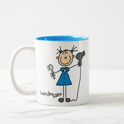 美容院の棒の姿 ツートーンマグカップ (左)