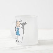 美容院の棒の姿 フロストグラスマグカップ (正面左)