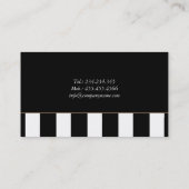 美容院の毛のスタジオのバラのストライプのファッション 名刺 (裏面)