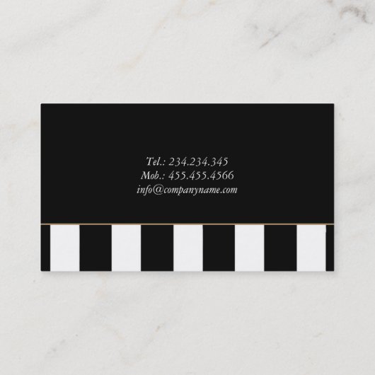 美容院の毛のスタジオのバラのストライプのファッション 名刺 (裏面)