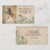 美容院の毛のデザインのヴィンテージの名刺 名刺 (正面/裏面)