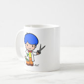 美容院の男の子 コーヒーマグカップ (正面左)