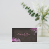 美容院の花の名刺のピンクブラウン 名刺 (スタンド正面)