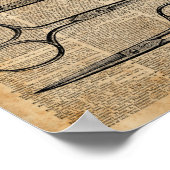 美容院の鋏ヴィンテージイラストレーション ポスター (角)