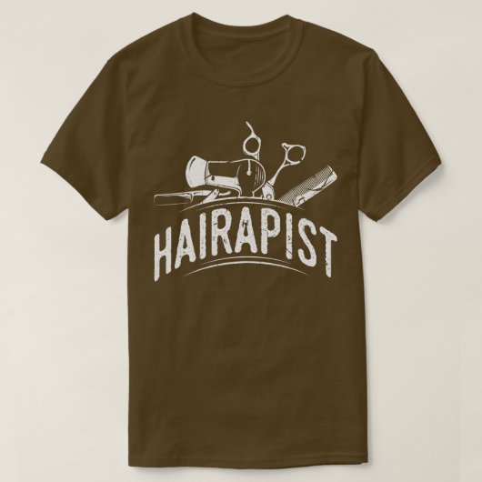 美容院はさみヘアドライヤー理容師美容院 Tシャツ (デザイン正面)