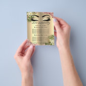 美容院まつげメイクアップアーティスト価格表 チラシ (手)