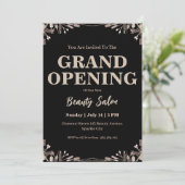 美容院グランドオープンの招待状カード 招待状 (スタンド正面)