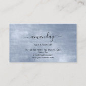 美容院スタイリスト黄金はさみブルー 名刺 (裏面)