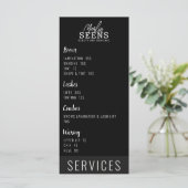 美容院トリートメントメニュー デザイン ブラック メニュー (スタンド正面)