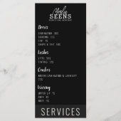 美容院トリートメントメニュー デザイン ブラック メニュー (正面)