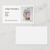 美容院ビジネス: かわいい子供の切断猫の毛 名刺 (正面/裏面)