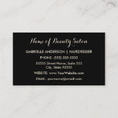 美容院ピンクと黒グリフェイクッツ鋏 名刺 (裏面)