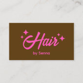 美容院ピンクレトロスターズブラウン 名刺 (正面)