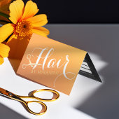美容院メイクアップオレンジ金ゴールドはさみ価格表 名刺