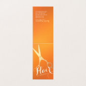 美容院メイクアップオレンジ金ゴールドはさみ価格表 名刺 (外部フラット)