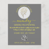 美容院再開ロゴQRコード価格リスト チラシ (裏面)